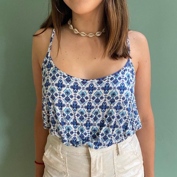 aerie Tops - blue pattern Aerie 'Soft & Sexy' flowy tank top